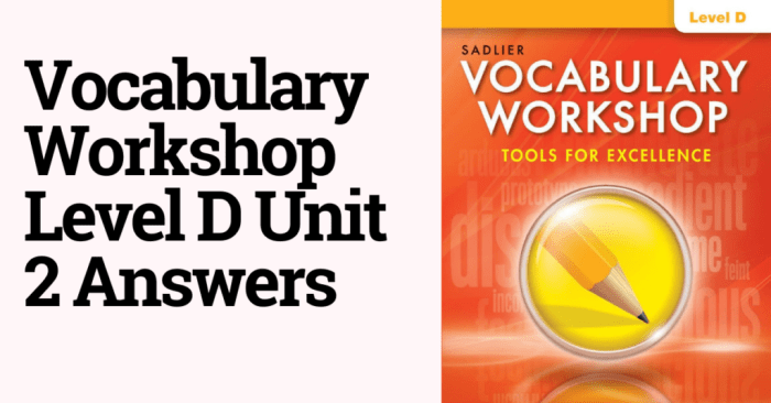 Vocab book level d answers